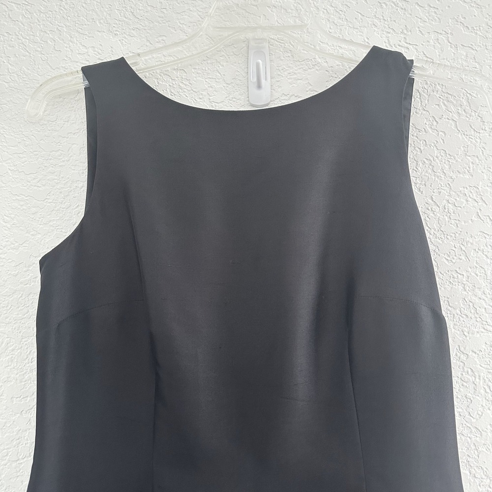 Talbots Pure Silk LBD Womens 6 Black Textured Old Money Chic Party Cocktail - Picture 3 of 12